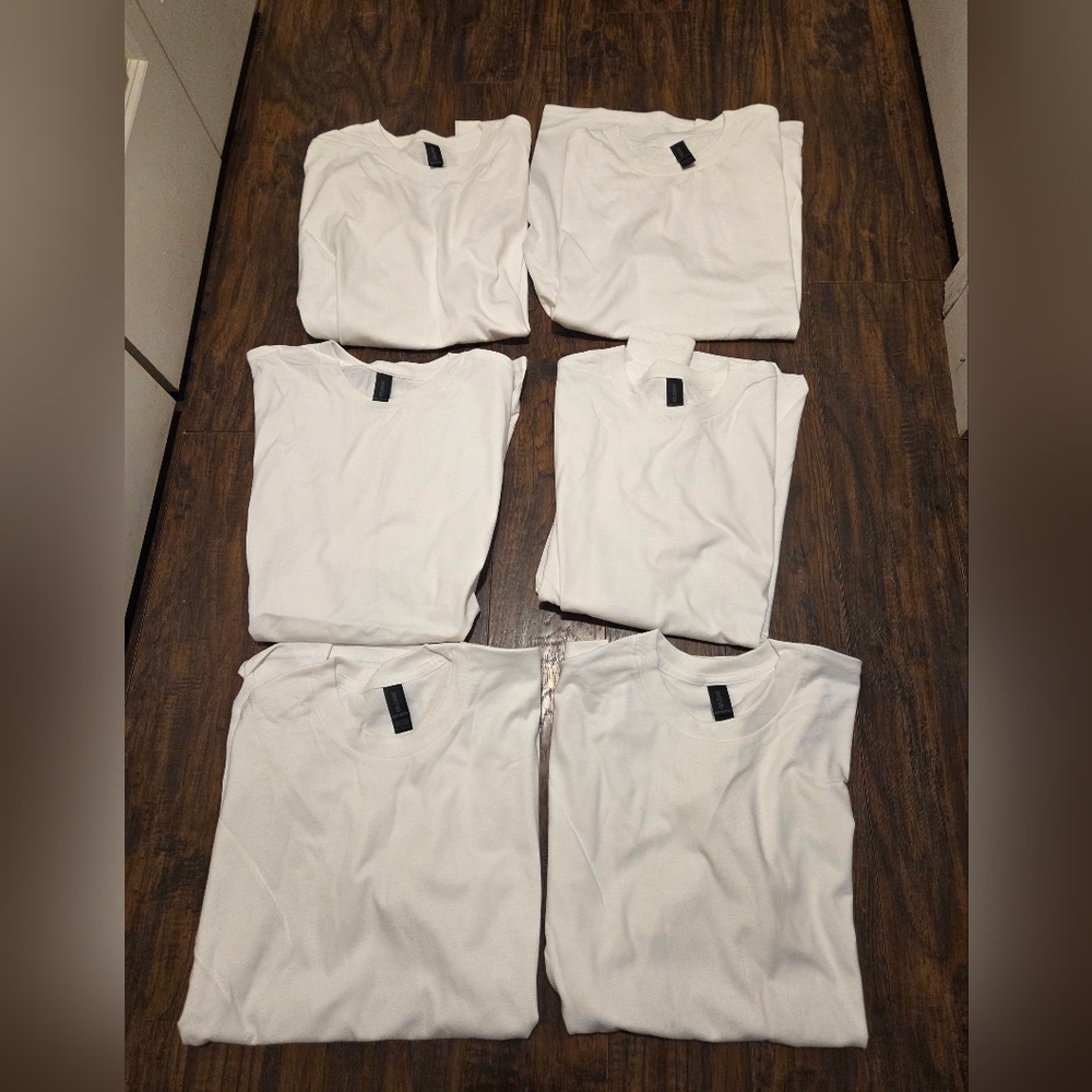 Gildan (6-pack) White Solid Heavy Cotton Short Sleeve Blank T-Shirt